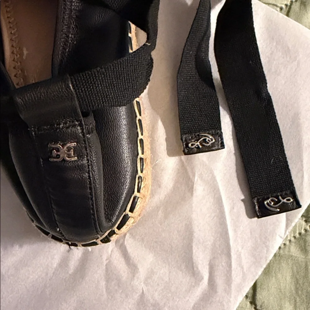 Sam Edelman Ballet Slipper Platform Espadrille Leather Ankle Lace Sample Maisy